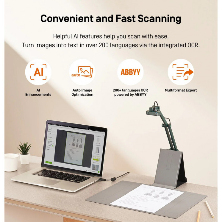 IPEVO V4K-S Document Scanner + SnapCapture OCR