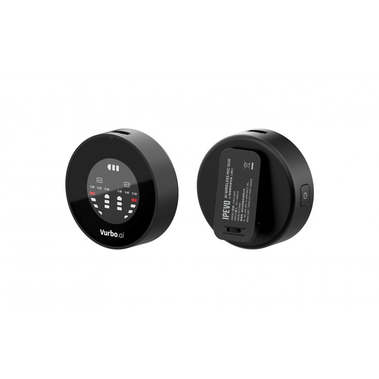 IPEVO AI WIRELESS MIC DUO bezdrátový klopový mikrofon s technologií Vurbo.ai